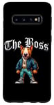 Coque pour Galaxy S10 Veste cool Bull Terrier Dog The Boss Cool pour chien, maman et papa