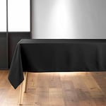 douceur d'intérieur, Nappe Rectangle (140 x 250 cm) Essentiel Noir, Polyester