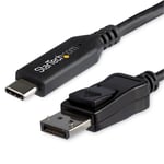 StarTech.com CDP2DP146B 6ft/1.8m USB-C to DisplayPort 1.4 Cable - 4K/5K/8K USB Type-C to DP 1.4 Alt Mode Video Adapter Converter - HBR3/HDR/DSC - 8K 60Hz DP Monitor Cable for USB-C/Thunderbolt 3