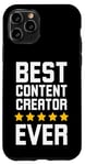 Coque pour iPhone 11 Pro Best Content Creator Ever Funny influencers blague 5 étoiles