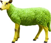 Kare Design Deco Figurine Sheep, Green/Yellow, Decorative Decor, Home Decor for Living Room, Bedroom, Dining Room, Hallway, Childrens Room 60x21x49 cm (H/W/D)