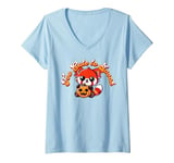 Womens Halloween Red Panda Too Cute to Spook Cute Red Panda Pumpkin V-Neck T-Shirt