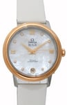 Omega 424.22.33.20.55.001 De Ville Prestige Co-Axial 32.7mm Valkoinen/Nahka Ø332