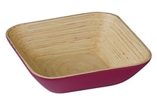 Premier Housewares 1104387 Kyoto Saladier en bambou filé Framboise 25 x 25 x 7 cm