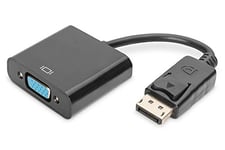 DIGITUS Adaptateur Graphique DisplayPort, DP vers VGA, Full HD 60Hz, 1920 x 1080 Pixels, Noir