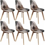 Melo - Lot de 6 Chaises Scandinaves Aspect Vieux Cuir