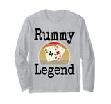 Funny Rummy Legend Card Game Winner Winning Game Night Dad Long Sleeve T-Shirt