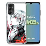 Cokitec Coque Renforcée pour Samsung Galaxy A05S Manga Tokyo Ghoul Kaneki Blanc