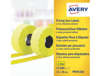 Avery Yplp1226, Gul, Prislapp, Permanent, Papper, 26 Mm, 12 Mm