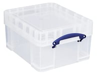 Really Useful Plastic Storage Box 21 Litre with XL Lid Clear