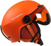 2-in-1 Visor Ski Lumilautakypärä Irrotettava Lumi Maski Anti-Fog Anti-UV Integroitu Suojalasit Kevyt Aikuiset Miehet Naiset Oranssi L(58-61cm)