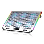 RGB Alloy Laptop Cooling Pad Stand Base 6 Fans Adjustable Speed - up to 15"