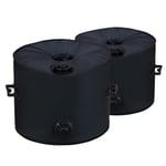 2Pcs 1000D Round Umbrella Base Weight Bag, Up to 100 lbs Water, Parasol Base Weights Bag with 2 Handles, Suitable for 3.15" Diameter of Outdoor Garden Patio Beach Cantilever or Flagpole (Black)