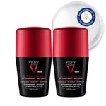 Lot*2 Vichy Homme Détranspirant anti-odeur 96h - Roll-on 50ml Rouleau 100 ml