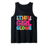 This Girl Glows For Kids Tie Dye Bright Colors 80's And 90's Tank Top