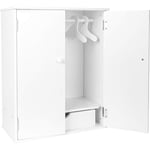 small foot Armoire à poupées en bois blanc, avec accessoires tels qu'une tringle à vêtements et un cintre, en plus des accessoires pour poupées, 11213, 40 x 20 x 53 cm, Petit