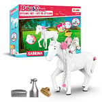 CRAZE Bibi & Tina Jouets Chevaux Set "Styling Sabrina" Cheval Figurine à coiffer avec accessoires Poney Jouet Figurine Animaux 25918