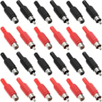 Lot De 40 Adaptateurs De Prise Rca Audio Vidéo De Rechange Rca Mâle Et Femelle (10 Rouge/Noir Mâle Et 10 Rouge/Noir Femelle)[YIN141712]