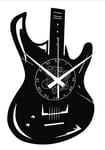 Horloge Murale en Vinyle Cadeau Fait Main Décorations Pour la Maison Home Office Guitare Basse Rock Metal Punk Musique