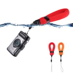 PROfezzion Floating Camera Wrist Strap Waterproof Cell Phone Float Strap 2 Pack for GoPro 9 8 Olympus TG-6 TG-5 TG-4 Fuji Fujifilm XP140 XP130 XP120 XP90 XP80, Red and Orange