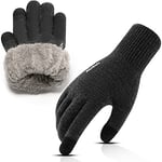 Rahhint Gants Hiver Homme Gants Femme Laine Gants Chauds Tactiles pour Ski Sport Running Randonnée Smartphone Conduite