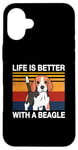 Coque pour iPhone 16 Plus La vie est meilleure avec un beagle Vintage Chiot Beagle