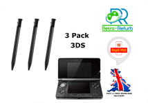 Stylus Pen For Nintendo 3DS Black Touch Pen 3 Pack - Fast Free Post