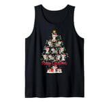 Cat Xmas Lighting Santa Cat Christmas Tree Tank Top