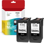 Pg-560Xl Cartouches D'Encre Compatibles Avec Canon 560 560Xl Pour Canon Ts5350 Ts5351 Ts7450 Ts7451 Ts5352 Ts5353 (2 Noires)