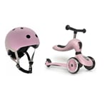 Scoot and Ride - 2 in 1 Balance Bike/ Scooter + Kids Helmet S-M - Rose