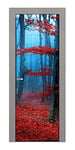 Decoralive Rouge Bleu-Forêt Image de Porte 73 cm x 211