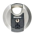 MASTER LOCK Cadenas Rond [A Clé] [Acier Inoxydable] [Extérieur] M50EURD - Idéal pour les espaces de rangement, les remises, les garages, les remorques