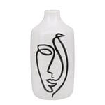 Beliani - Vase Décoratif à Fleurs en Céramique Blanc 22 cm de Hauteur Accessoire Tendance pour Salon ou Chambre Moderne et Glamour