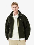 Lacoste Zipped Sherpa Fleece Jacket - Khaki, Khaki, Size L, Men