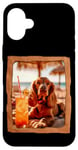 Coque pour iPhone 16 Plus Vibes de plage pour chien avec cocktail et détente