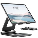 NULAXY Aluminum Dual Foldable iPad Stand, Fully Adjustable Desktop Tablet Holder, iPad Accessories for Office Compatible with Mobile Devices iPad Pro/Air/Mini, iPhone Pro/Max/Plus, Black