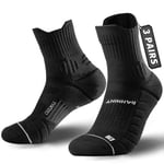 Rahhint Coolmax Chaussettes Running Homme Femme Quarter Chaussettes Sport 3 Paires Chaussette Anti Frottement Respirant 34-41