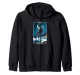 Funny Tarot Card The Howler Wolf Howling Spiritual Reader Zip Hoodie