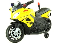 1Dea.Me Batteridrevet Motorsykkel For Barn, Lysende Hane, Leather Moto-Sx-6-Yellow