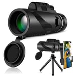 Cadeau télescope monoculaire 10x40 haute puissance vision nocturne pour support de smartphone trépied BAK4 prisme télescope étanche pour adultes enfants observation des oiseaux camping randonnée acces