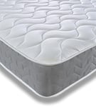 Starlight Beds Single Memory Foam Mattress. Hybrid Single Mattress is Sprung With A Memory Foam Layer and Grey Border. Soft/Medium Firmness (3ft x 6ft3)