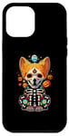 Coque pour iPhone 12 Pro Max Os de corgi mexicain Sugar Skull, Halloween, jour de la mort d'un chien