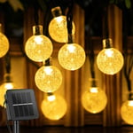 Solar String Lights Outdoor - 12M 100 LED Solar String Lights Outdoor Vattentät IP65 8 lägen Solar String Lights & USB för trädgård, festlig, jul