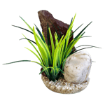 Plastplante Duo Rock White Tooth 16 cm - Akvaristen - Akvarie inventar - Kunstige planter - Sydeco