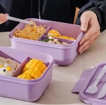 Kannettava muovinen lounasrasia 2/3 osastolla Bento-laatikko astioineen koulun Flip Cover -eunalaatikkoon Mikroaaltouunissa käytettävä Bento Box 1250ml Suurikapasiteettinen sinetti Bento Box Picnic Food VIHREÄ