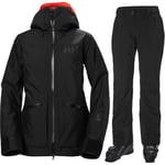 Helly Hansen Powderqueen/Legendary skisett, dame, svart