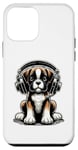 Coque pour iPhone 12 mini Boxer Dog Casque audio pour chien Boxers