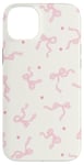 Coque pour iPhone 14 Plus Ruban rose clair avec nœuds pour fille - Couleur pastel