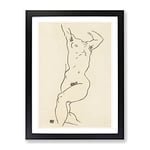 Study Of A Naked Woman Vol.2 By Egon Schiele Classic Painting Framed Wall Art Print, Ready to Hang Picture for Living Room Bedroom Home Office Décor, Black A3 (34 x 46 cm)