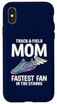 Coque pour iPhone X/XS Track and Field Mom Fastest Fan Cheering